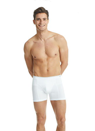 Blackspade Erkek Beyaz Boxer Pamuklu 3'lü Paket 9673