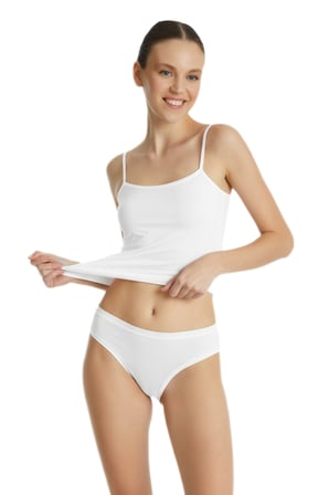 Kadın Slip Aura Satin 1400 - Beyaz