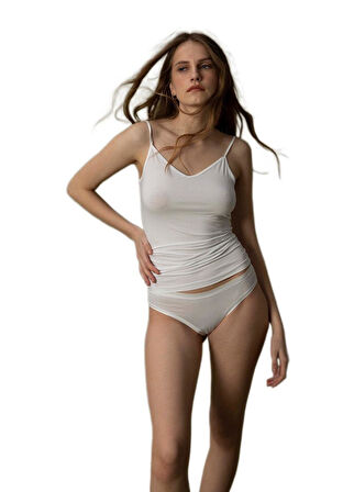 Blackspade Kadın Beyaz Slip Aura Satin 1400