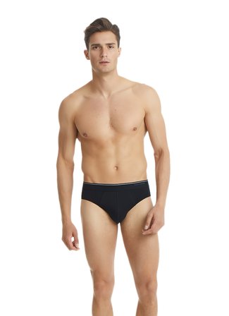 Erkek Slip 3'lü Paket Tender Cotton 9672 - Siyah