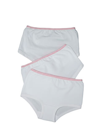 Blackspade Kız Çocuk Beyaz Külot 3'lü Paket 1294