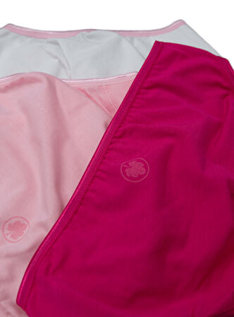 Kız Çocuk Külot 3'lü Paket 1294 - Fuşya Pembe Beyaz