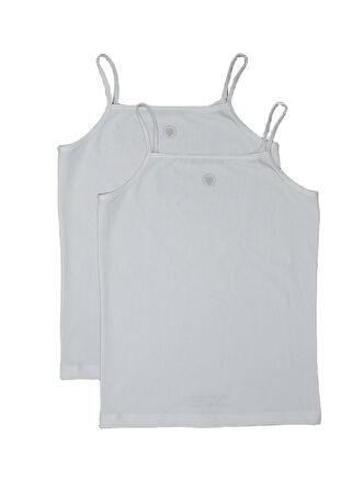 Blackspade Kız Çocuk Beyaz Atlet 2'li Paket 1296