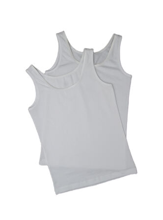 Blackspade Kız Çocuk Beyaz Atlet 2'li Paket 1297