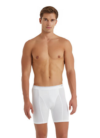 Blackspade Erkek Beyaz Büyük Beden Boxer Pamuklu Uzun Boy 9216