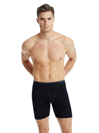 Blackspade Erkek Siyah Büyük Beden Boxer Pamuklu Uzun Boy 9216