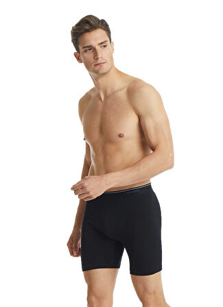 Blackspade Erkek Siyah Büyük Beden Boxer Pamuklu Uzun Boy 9216