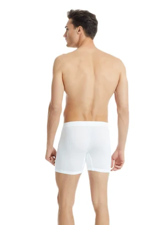 Erkek Modal Elastan Boxer Silver 9313 - Beyaz