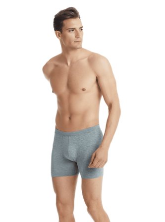 Erkek Modal Elastan Boxer Silver 9313 - Gri Melanj