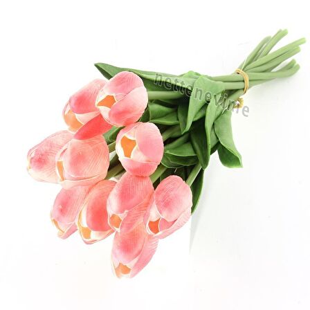 Yapay Çiçek Islak Lale Gerçeksi Doku 10lu  PEMBE 