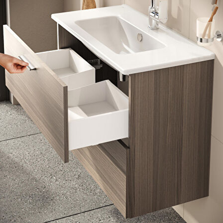 VitrA Mia 75101 Banyo Dolabı Seti, Çekmeceli, 80 cm, Cordoba