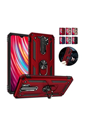 Redmi Note 8 Pro Yüzüklü Standlı Armor Mıknatıslı Zırh Kılıf