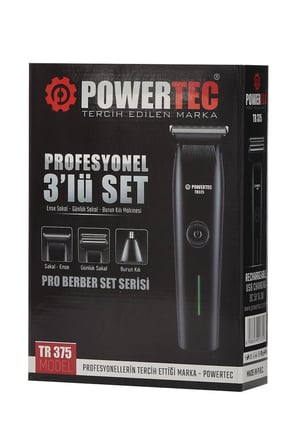 TR-375 (3in1) Günlük Erkek Tıraş Bakım Seti (3 Başlıklı ve Ek Başlık Hediyeli)