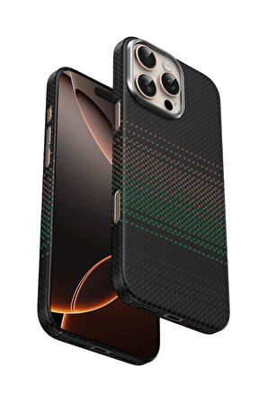 Fuchsia iPhone 16 Pro Kevlar Manyetik Şarj Uyumlu Kılıf