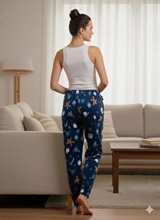 KADIN LACİVERT POLAR PİJAMA ALTI