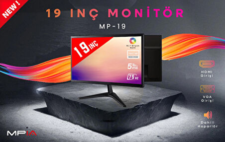 MPIA MP-19 Dahili Hoparlörlü VGA HDMI  19" Led Monitör
