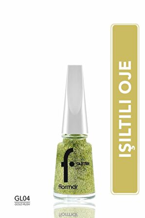 Yoğun Simli Şeffaf Oje - Glitter Nail Enamel - Gl004 Gold Rush-8682536049825