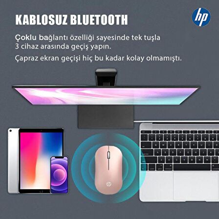 Hp DM10 2,4Ghz Bluetooth Wireless Kablosuz Sessiz Mouse Pembe