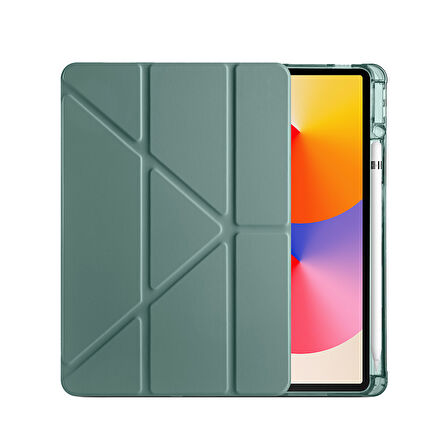 Huawei MatePad 11 inç Uyumlu Standlı Uyku Modlu Kalemlikli Trifolding Fuchsia Tablet Kılıfı