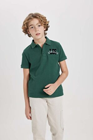 DeFacto Erkek Çocuk Waffle Kısa Kollu Polo Tişört C1594A824SMGN259