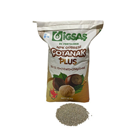 İgsaş Çotanak Plus 20 12 15+ (1CaO)+(2MgO)+ME NPK Gübre 25 Kg