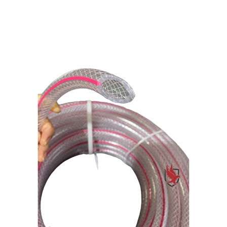 Boryap 1/2 Örgülü Şeffaf Silikon Bahçe Sulama Hortum 100 Mt