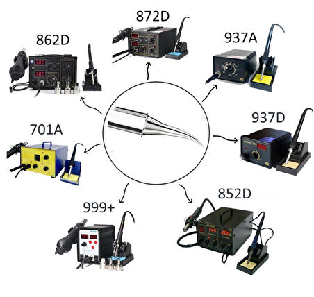 WellHise 900M-T-IS Isı Ayarlı Havyalar İçin Yedek Havya Ucu