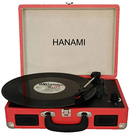 QUIQA HANAMI HEM SARJLI HEM BLUETOOTHLU TÜM PLAKLARI ÇALAN ĞİKAP KIRMIZI