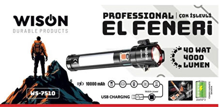 Wison Ws-7510 40w 10000 Mah 4000 Lüm Professional El Feneri