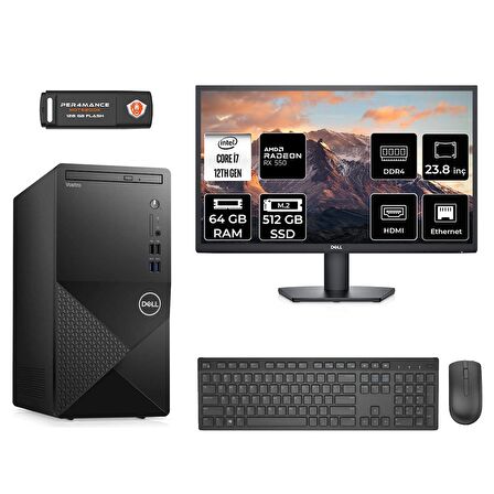 Dell Vostro 3910MT i7 12700 64GB 512GB SSD RX550/4GB FDOS N7598VDT3910 MASAÜSTÜ PC & 23.8" MONİTÖR