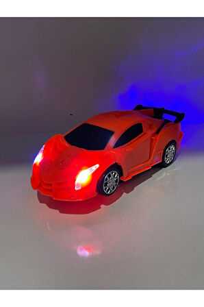 Transformers Arabası Turuncu Işıklı Sesli Kendinden Robota Dönüşebilen Çarp Dön Araba 25 cm