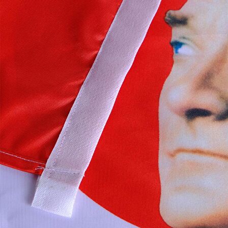 Atatürk Baskılı Türk Bayrağı Raşel Kumaş Dijital Baskı