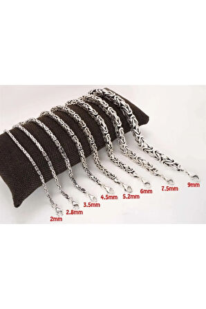 11mm Kare Model Erkek 925 Ayar Gümüş Kral Bileklik Künye 249540202