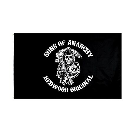 Sons Of Anarchy Baskılı Raşel Kumaş Dijital Baskı Bayrak