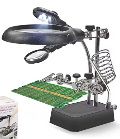 WellHise WH-800 Masa Üstü Ledli Büyüteç - Lehimleme ve Elektronik Çalışmalar İçin Yardımcı