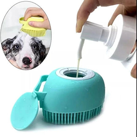 Şampuan Hazneli Kedi Köpek Yıkama Kesesi, Masaj Yapan Hayvan Yıkama Fırçası