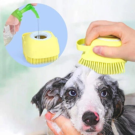 Şampuan Hazneli Kedi Köpek Yıkama Kesesi, Masaj Yapan Hayvan Yıkama Fırçası