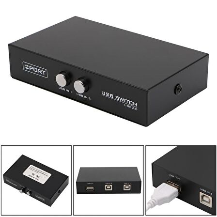 2 Port Yazıcı Printer USB Çoklayıcı Switch Splitter Hub