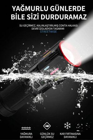 K-LIGHT KL-5241 Çok Fonksiyonlu Şarj Edilebilir LED El Feneri (3000 LM)
