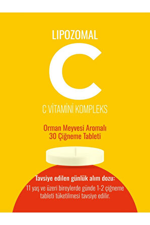 Dr.Gülzari Lipozomal C Vitamini Kompleks 30 Çiğneme Tableti