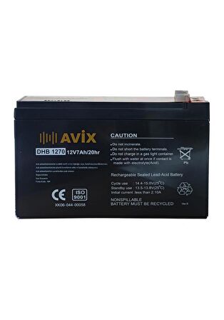 AVİX 12v 7ah- Bakımsız Kuru Akü 2023 Üretim 12 Volt 7 Amper Akü