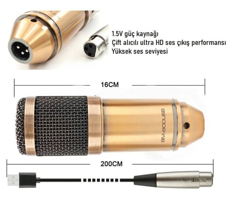 WellSound BM-800USB Profesyonel Masa Mikrofonu