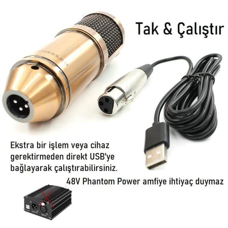 WellSound BM-800USB Profesyonel Masa Mikrofonu