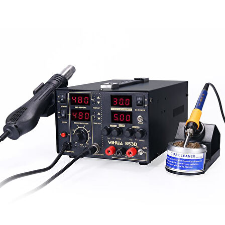 WELLHISE YIHUA 853D 30V 5A Güç Kaynaklı Sıcak Hava Üflemeli Havya İstasyonu