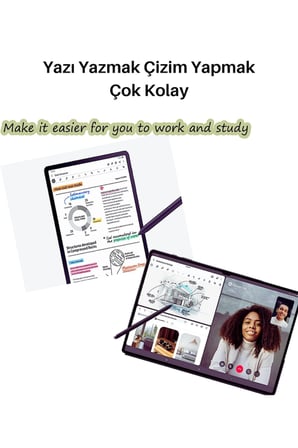 Fuchsia Galaxy Tab S9 FE / S9 FE+ Uyumlu S Pen Stylus Kalem – Basınç Hassasiyeti, Eğim Algılama, Palm Rejection, Şarjsız Kullanım