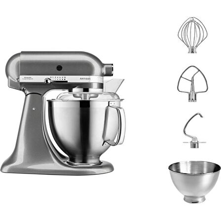 Kitchenaid 5KSM185PSEMS Artisan 4.8 Lt Mutfak Şefi - Medallion Silver