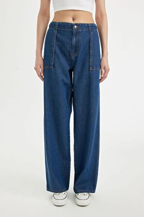 DeFacto Wide Leg Fit Geniş Kalıp Normal Bel Geniş Paça Jean Pantolon C4115AX24HSNM39