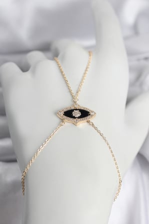 Pirinç Göz Model Gold Renk Zirkon Taşlı Kadın Şahmeran -
