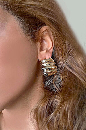 Çelik Kalın Kabartma Küpe