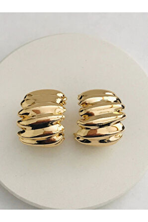 Çelik Kalın Kabartma Küpe